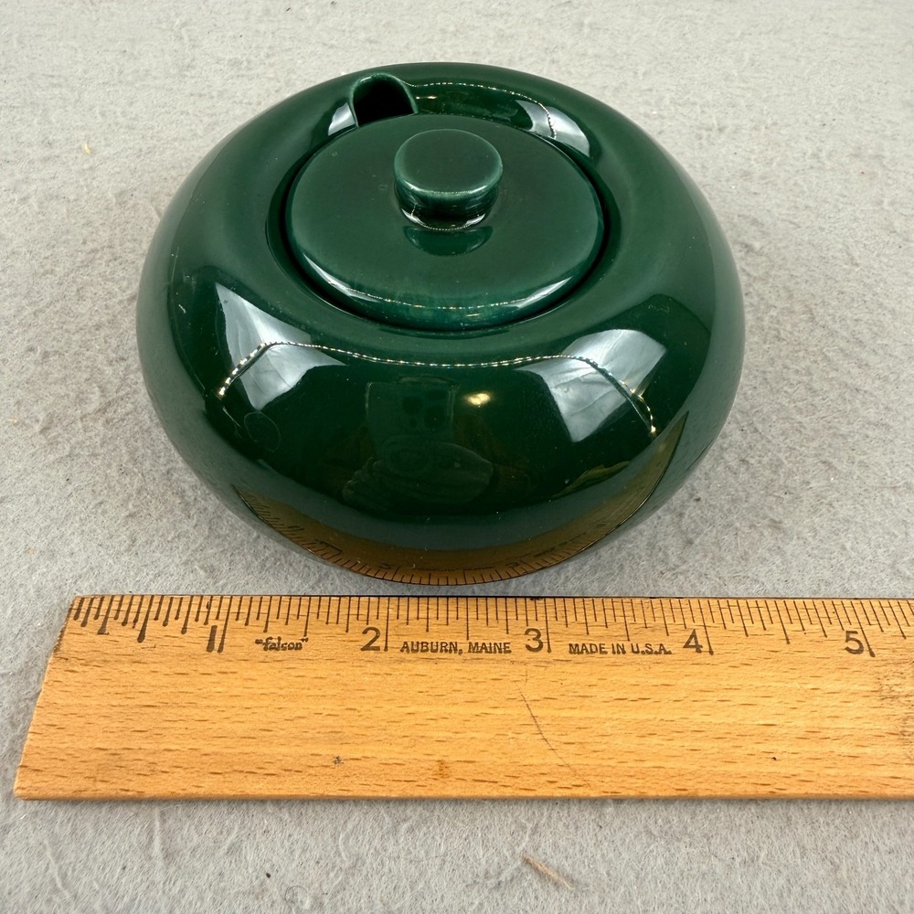 Vintage Malibu Modern Hollydale California Pottery Sugar Creamer Set Green MCM - Picture 10 of 11